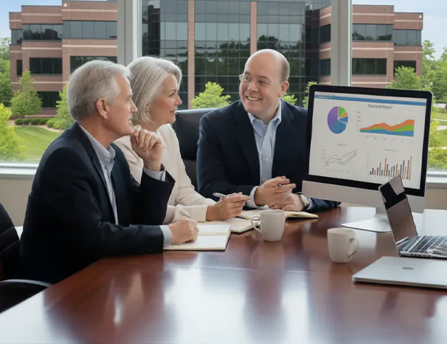 Financial Planning in Malvern, PA with Tim and two clients